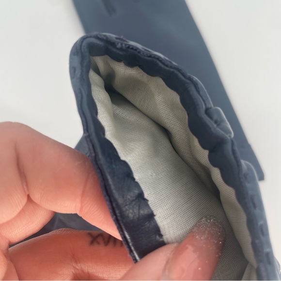 $2FOR$30 Vintage Navy Blue Thick Leather Gloves With Satin Lining - Picture 11 of 12